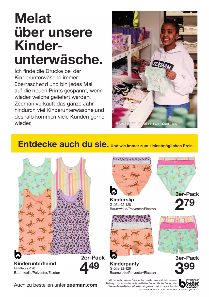 Aktueller Prospekt Zeeman - Prospekte - von 27.04 bis 03.05.2024 - strona 10 - produkty: Bau, baumwolle, bett, decke, eis, elle, erde, hemd, Kinder, LG, panty, reis, slip, Ti, Unterhemd, Unterwäsche, wolle