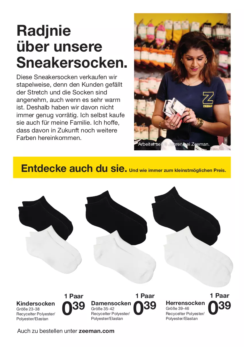 Aktueller Prospekt Zeeman - Prospekte - von 27.04 bis 03.05.2024 - strona 17 - produkty: decke, eis, elle, Herrensocken, Kinder, reis, sneaker, sneakersocken, socken, Ti