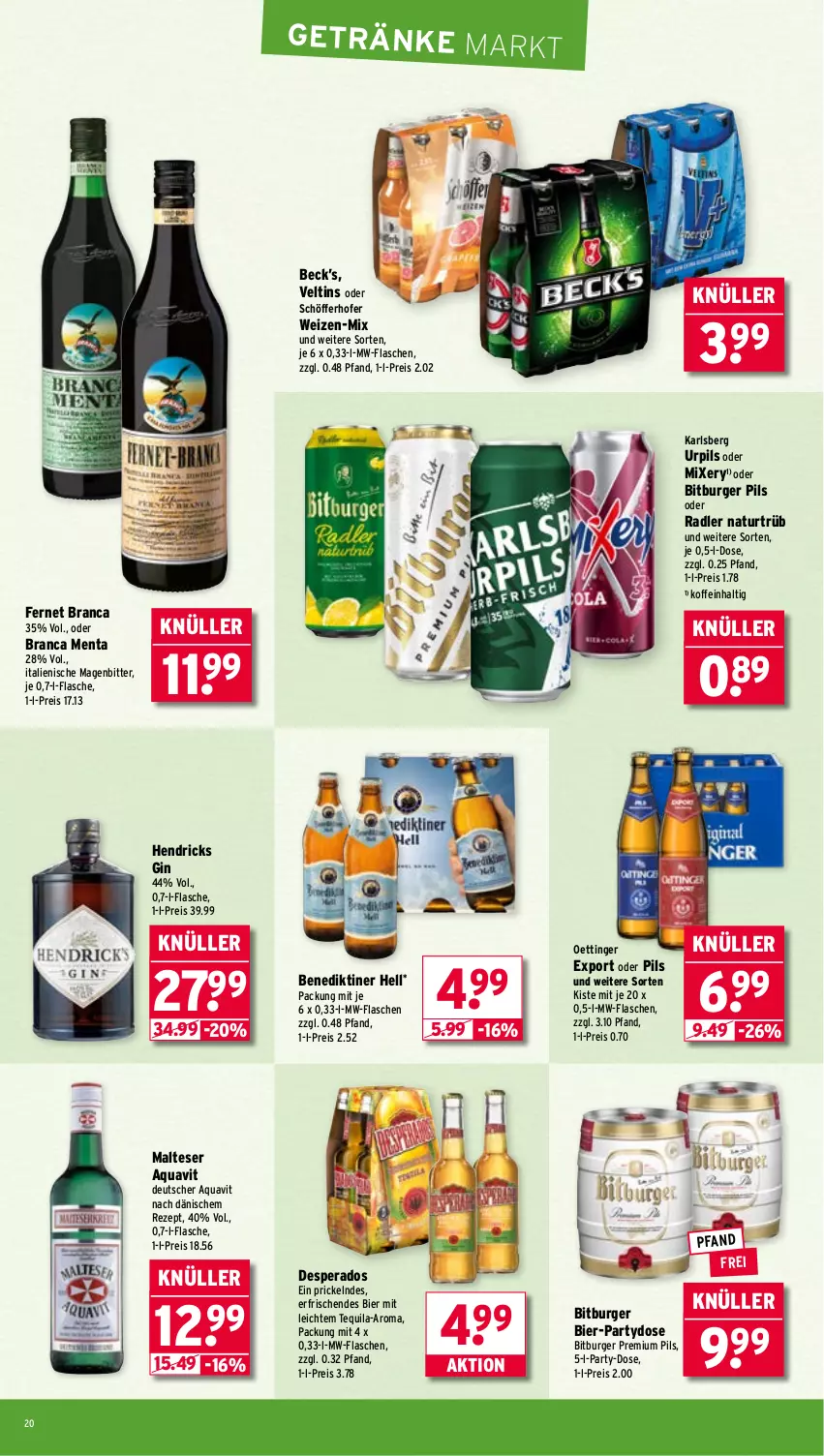 Aktueller Prospekt Wasgau - von 04.08 bis 09.08.2025 - strona 20 - produkty: aqua, aquavit, Benediktiner, bier, bitburger, bitburger pils, burger, desperados, eis, Fernet, fernet branca, flasche, getränk, getränke, gin, karlsberg, malteser, Mixer, mixery, mw-flasche, natur, oder radler, oettinger, pils, premium pils, radler, reis, rezept, schöfferhofer, tequila, Ti, veltins