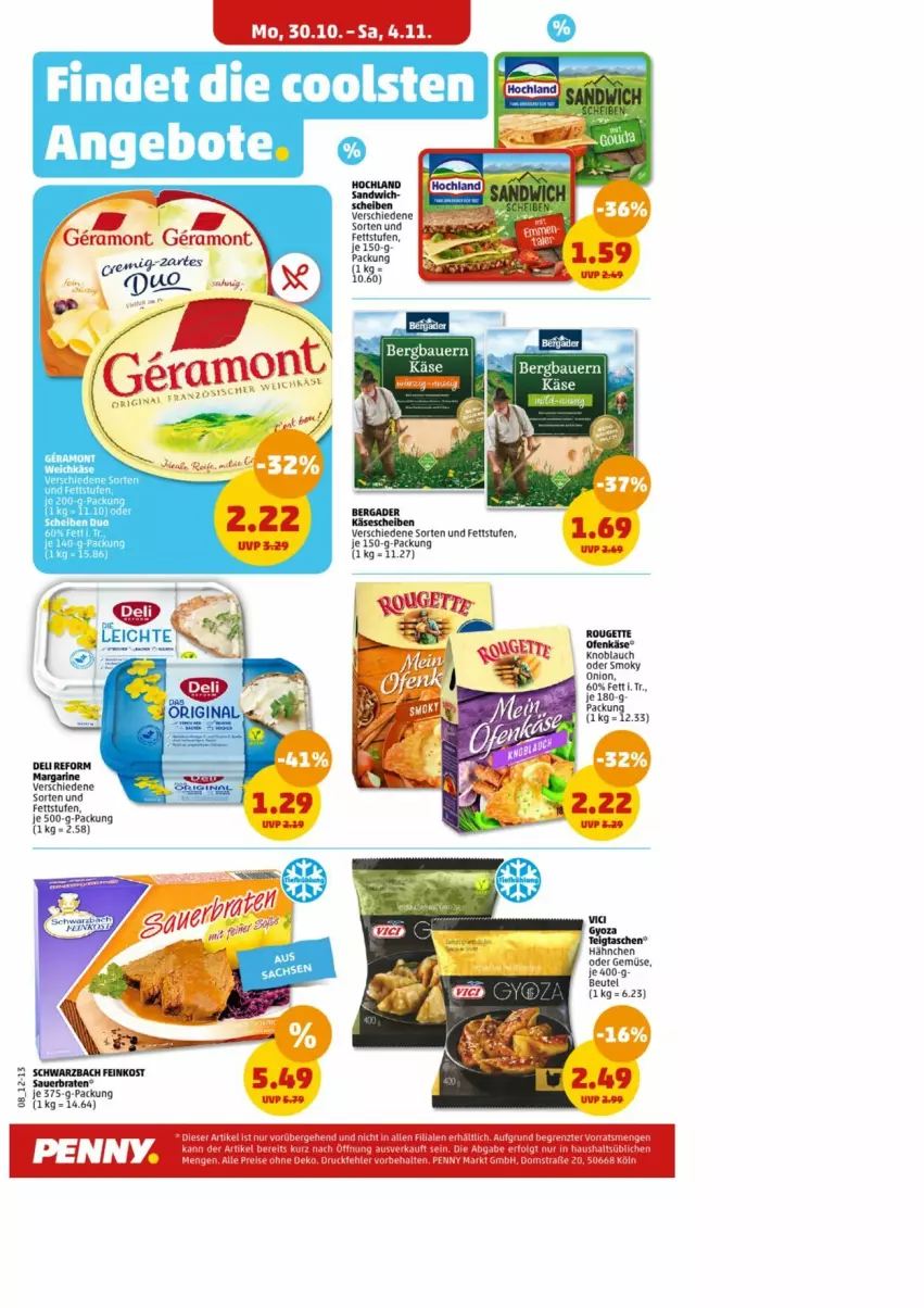 Aktueller Prospekt Penny - Prospekte - von 30.10 bis 04.11.2023 - strona 8 - produkty: beutel, Käse, knoblauch, margarine, Ofen, Ofenkäse, Ti, uhr