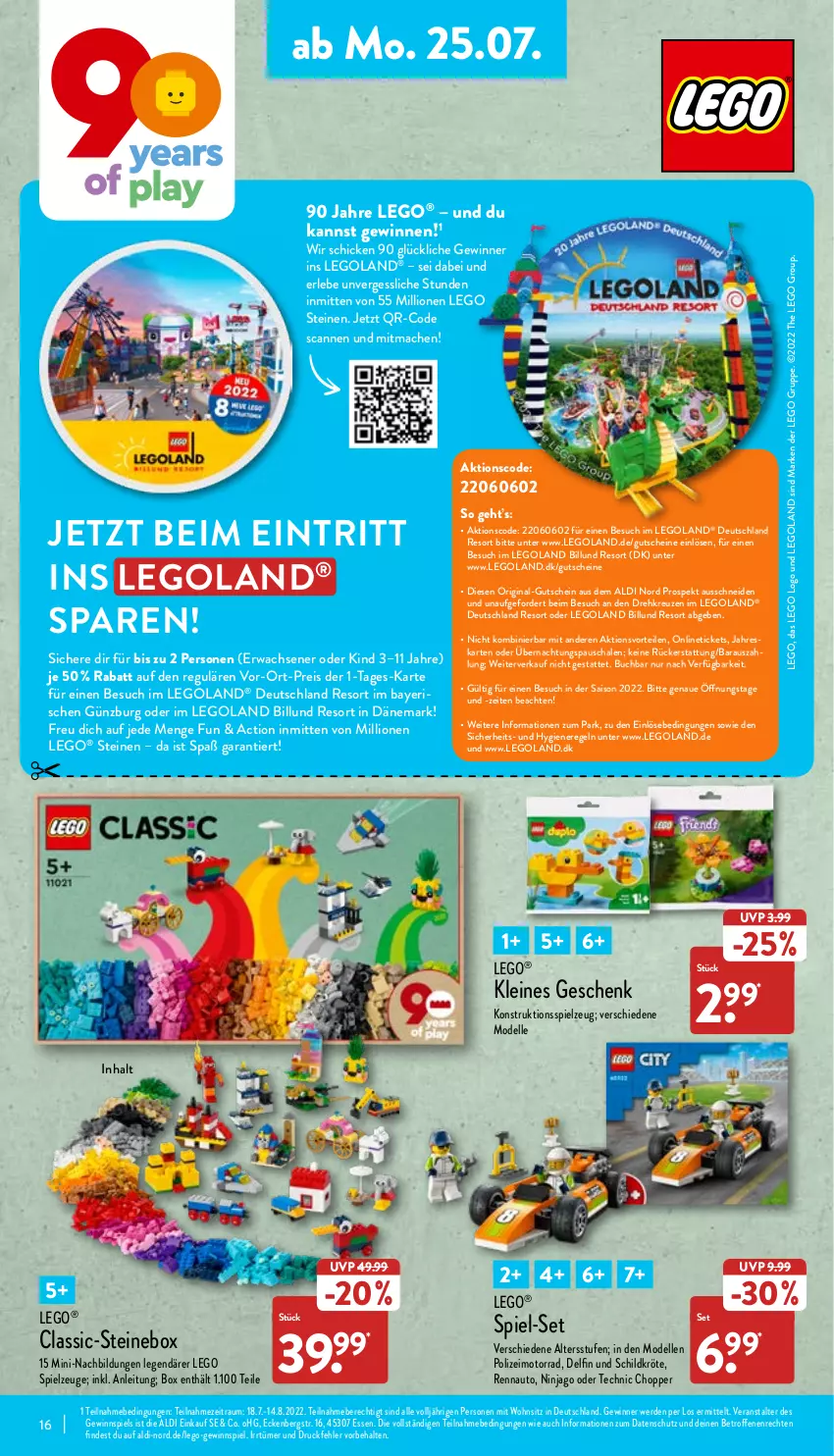 Aktueller Prospekt Aldi Nord - Aldi-Aktuell - von 25.07 bis 30.07.2022 - strona 16 - produkty: aldi, auto, buch, dell, eis, elle, erde, gewinnspiel, gin, gutschein, gutscheine, LEGO®, leine, lion, mac, Mode, ninjago, reis, Schal, Schale, spielzeug, Technic, Ti