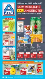 Gazetka promocyjna Aldi Nord - Aldi-Aktuell - Gazetka - ważna od 30.07 do 30.07.2022 - strona 1 - produkty: aldi, angebot, angebote, aus der tiefkühlung, Bau, eis, fisch, fischstäbchen, gin, heineken, kuchen, LEGO®, leine, merl, milch, natur, reis, Schal, Schale, schwein, schweine, steak, steaks, tafeltrauben, Ti, trauben, waffeln, wein, weine, ZTE