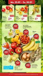 Gazetka promocyjna Aldi Nord - Aldi-Aktuell - Gazetka - ważna od 30.07 do 30.07.2022 - strona 3 - produkty: aldi, banane, bananen, Birnen, datteltomaten, eis, lebensmittel, LG, natur, Nektar, nektarinen, orange, orangen, paprika, paprika rot, Pink Lady, Rauch, reis, saft, Saftorangen, Schal, Schale, Speisezwiebeln, tafeläpfel, tafelbirnen, Ti, tomate, tomaten, Yo, zitrone, zitronen, zwiebel, zwiebeln
