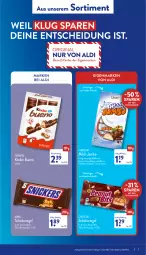 Gazetka promocyjna Aldi Nord - Aldi-Aktuell - Gazetka - ważna od 30.07 do 30.07.2022 - strona 7 - produkty: aldi, creme, eis, ferrero, jumbo, Kinder, kinder bueno, lebensmittel, mars, milch, reis, riegel, schoko, schokolade, schokoriegel, snickers, Ti, vollmilch, waffeln
