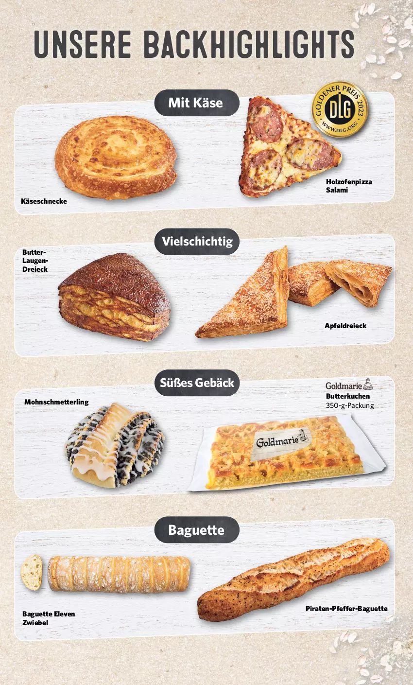 Aktueller Prospekt Combi - Prospekte - von 16.10 bis 21.10.2023 - strona 3 - produkty: apfel, baguette, butter, Holz, Käse, Käseschnecke, kuchen, Mett, Ofen, pfeffer, pizza, salami, Schmetterling, Süßes Gebäck, Ti, zwiebel