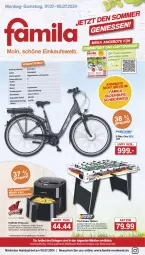 Gazetka promocyjna Famila - Prospekte - Gazetka - ważna od 06.07 do 06.07.2024 - strona 1 - produkty: akku, angebot, angebote, Bau, braten, E-Bike, eis, elle, felgen, fritteuse, gabel, grill, jever, LG, reis, rel, Ria, Schal, teller, Ti, Tiere, tisch, Weste, Wild