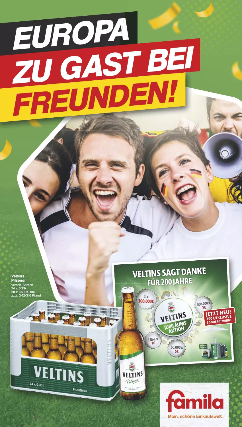 Aktueller Prospekt Famila - Prospekte - von 03.06 bis 29.06.2024 - strona 1 - produkty: pils, pilsener, Ti, veltins, veltins pilsener