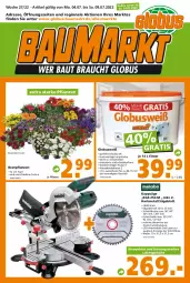 Gazetka promocyjna  - Prospekt für Globus Baumarkt  Achern - Gazetka - ważna od 09.07 do 09.07.2022 - strona 1 - produkty: Bau, beetpflanzen, beispielabbildung, Brei, brie, eimer, eis, innenfarbe, kraft, pflanze, pflanzen, säge, Ti, topf