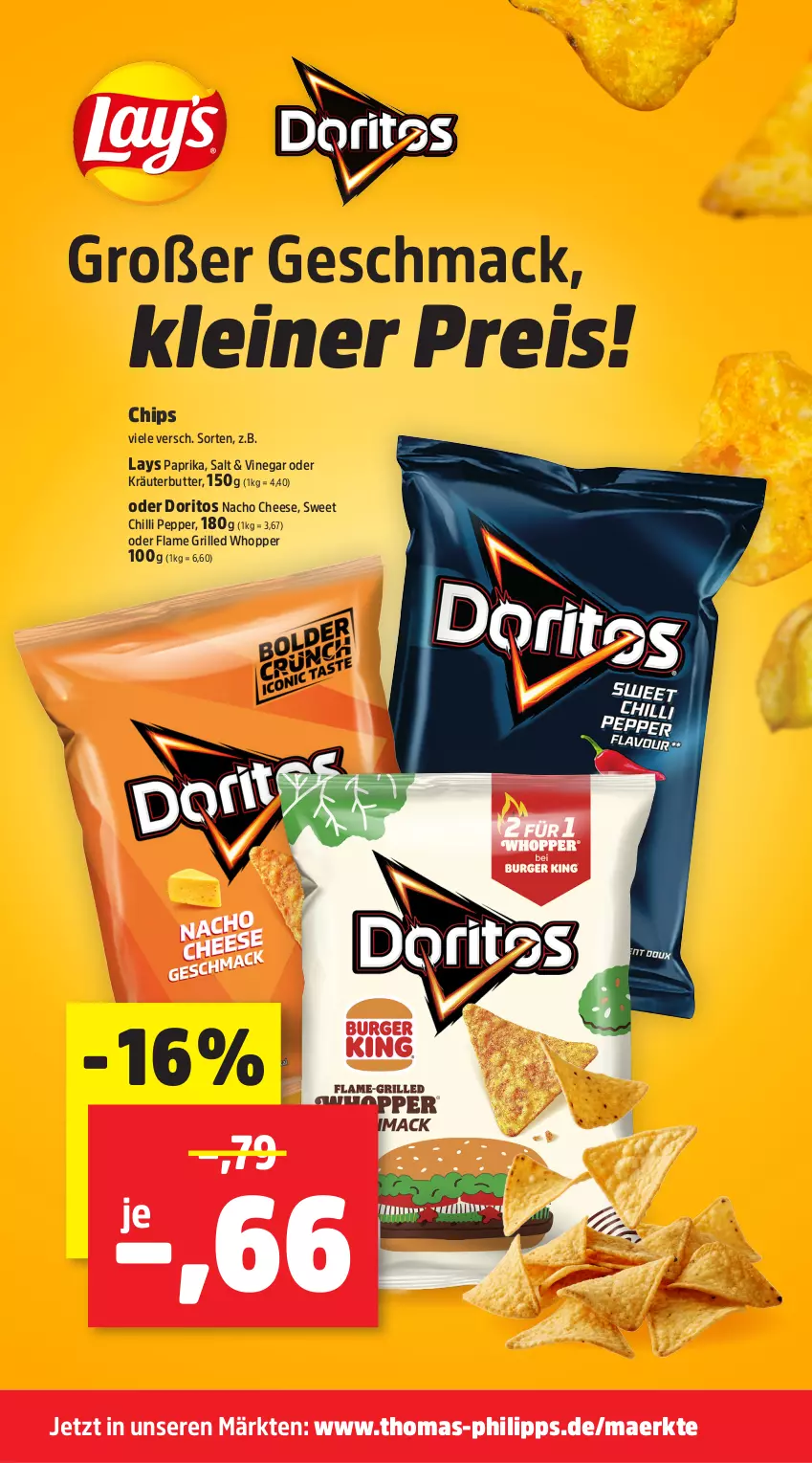Aktueller Prospekt Thomas Philipps - von 18.08 bis 23.08.2025 - strona 8 - produkty: butter, chips, Doritos, eis, grill, kräuter, kräuterbutter, lays, leine, mac, nacho, nacho cheese, oder kräuter, paprika, reis