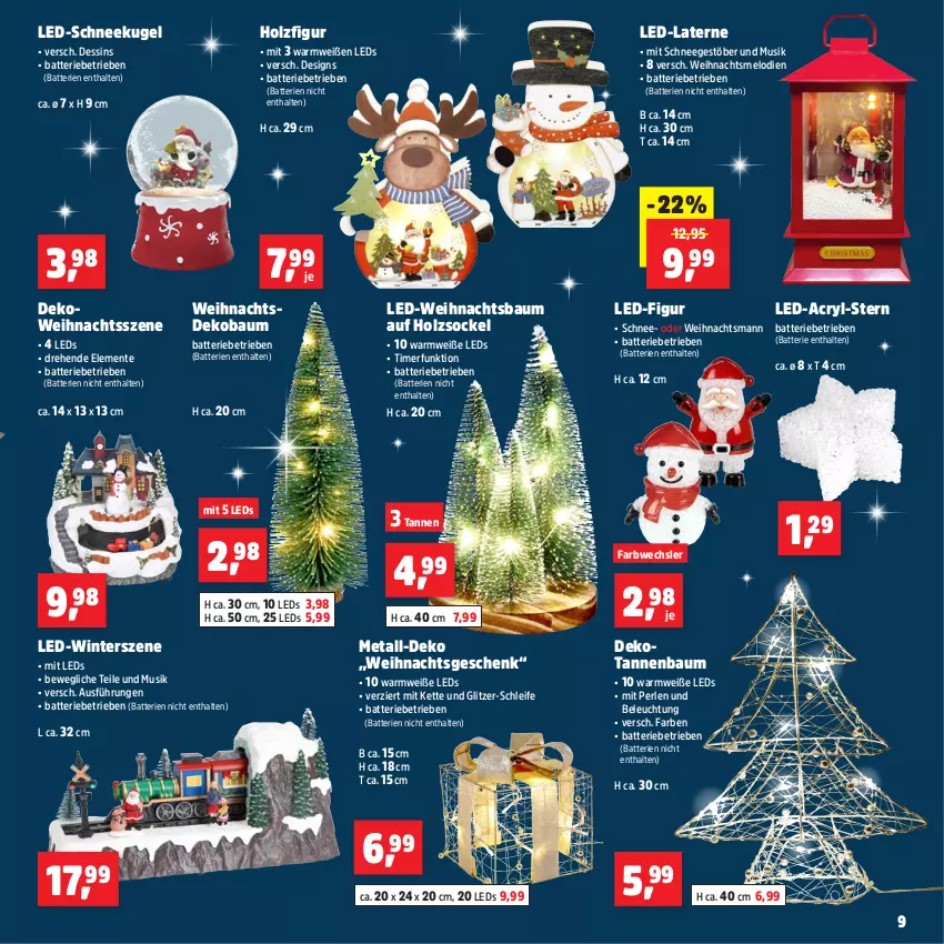 Aktueller Prospekt Thomas Philipps - von 25.11 bis 30.11.2024 - strona 9 - produkty: batterie, batterien, Bau, beleuchtung, Dekobaum, ente, Holz, Kette, Kugel, laterne, leds, perlen, Schneekugel, Tannenbaum, Ti, timer, Weihnachtsbaum