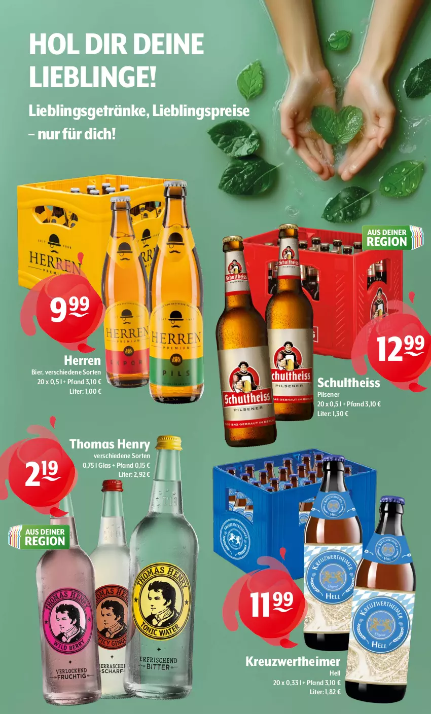 Aktueller Prospekt Getraenke Hoffmann - Prospekte - von 27.01 bis 01.02.2025 - strona 9 - produkty: bier, eimer, eis, getränk, getränke, pils, pilsener, reis, Schultheiss, thomas henry