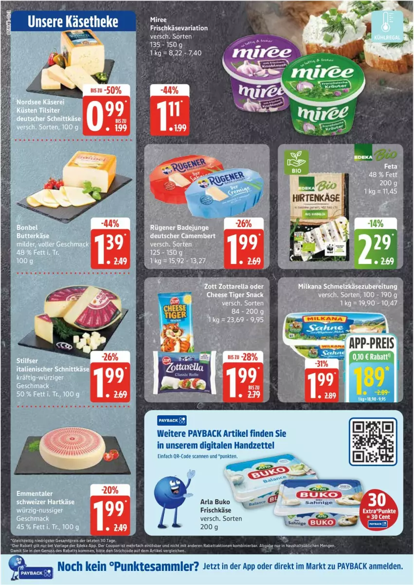 Aktueller Prospekt Edeka - Prospekte - von 07.07 bis 12.07.2025 - strona 10 - produkty: arla, arla buko, Buko, coupon, deka, eis, frischkäse, Käse, käsetheke, nuss, payback, reis, Ti, ZTE
