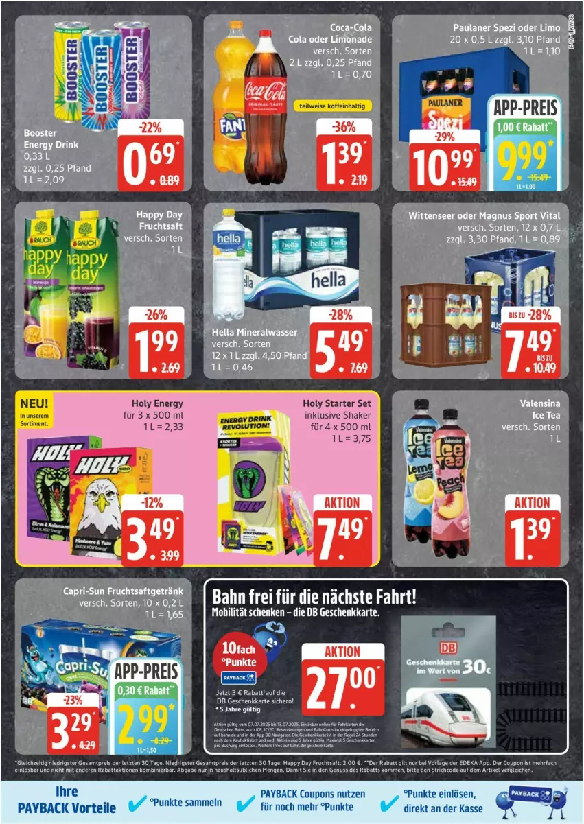 Aktueller Prospekt Edeka - Prospekte - von 07.07 bis 12.07.2025 - strona 19 - produkty: coca-cola, cola, coupon, coupons, eis, Happy Day, limo, nuss, Paula, paulaner, payback, shake, Spezi, Sport, Ti, valensina, vita, ZTE