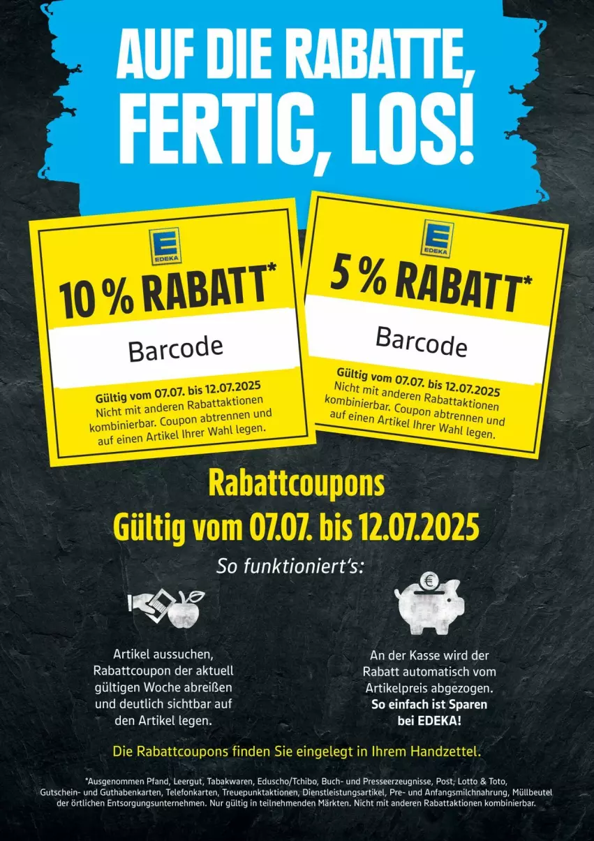 Aktueller Prospekt Edeka - Prospekte - von 07.07 bis 12.07.2025 - strona 22 - produkty: auto, Brei, buch, coupon, eduscho, eis, guthabenkarte, gutschein, reis, Tchibo, telefon, Ti, tisch