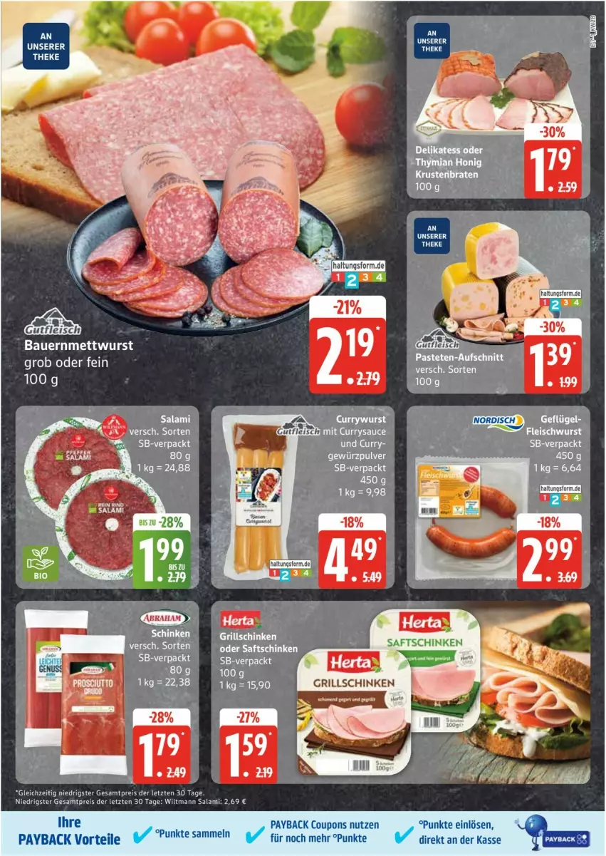 Aktueller Prospekt Edeka - Prospekte - von 07.07 bis 12.07.2025 - strona 7 - produkty: auer, Bau, Bauer, coupon, coupons, eis, Mett, mettwurst, payback, reis, salami, Ti, wiltmann, wurst, ZTE
