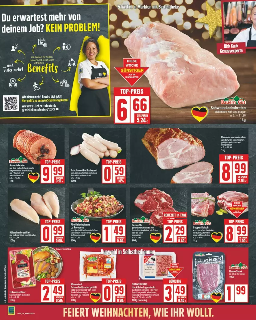 Aktueller Prospekt Edeka - Prospekte - von 25.11 bis 30.11.2024 - strona 4 - produkty: braten, ente, lachs, Lachsbraten, schwein, schweine, Schweinelachs, wein, weine