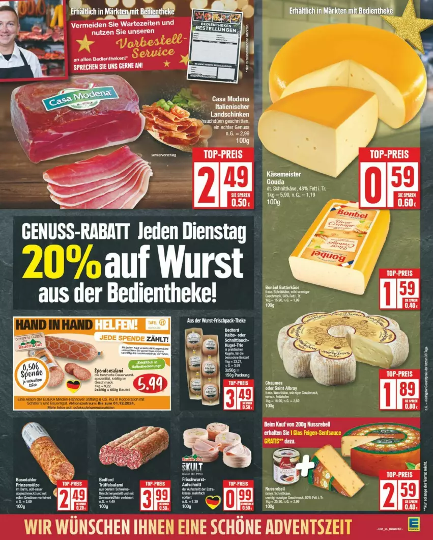 Aktueller Prospekt Edeka - Prospekte - von 25.11 bis 30.11.2024 - strona 5 - produkty: eis, Käse, landschinken, reis, schinken, schnittkäse, tee, Ti, top-preis, wurst