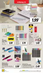 Gazetka promocyjna Lidl - Aktionsprospekt - Gazetka - ważna od 06.08 do 06.08.2022 - strona 18 - produkty: Fineliner, kleber, mab, ndk, office, pattex, pritt, Ria, Roller, Schal, Schale, stifte, tablet, Ti, Tintenpatrone, uhu