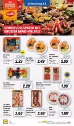 Gazetka promocyjna Lidl - Aktionsprospekt - Gazetka - ważna od 06.08 do 06.08.2022 - strona 36 - produkty: aprikose, aprikosen, Datteln, fisch, garnelen, jamón serrano, Käse, Mantel, ndk, nuss, olive, oliven, pflaume, pflaumen, Schal, Schale, serrano, Speck, Tapas, Ti, wurst