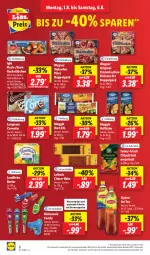 Gazetka promocyjna Lidl - Aktionsprospekt - Gazetka - ważna od 06.08 do 06.08.2022 - strona 8 - produkty: aktionspreis, backfisch, brot, butter, chips, chipsfrisch, cornetto, eis, elle, elsässer art, filet, fisch, fischstäbchen, flammkuchen, funny-frisch, gin, grill, ice tea, iglo, keks, kuchen, lamm, landliebe, langnese, lebensmittel, leibniz, lipton, lipton ice tea, meggle, Ofen, perlen, pizza, Rauch, reis, steinofen, steinofen pizza, teller, Ti, wagner, wasser, Wasserspritze, ZTE