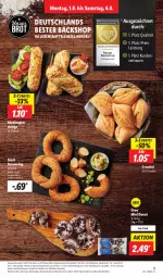 Gazetka promocyjna Lidl - Aktionsprospekt - Gazetka - ważna od 06.08 do 06.08.2022 - strona 9 - produkty: brot, Crustini, Donut, eis, Käse, Laugenstange, lebensmittel, oreo, reis, ring, sesam, Sesamring, sim, Ti