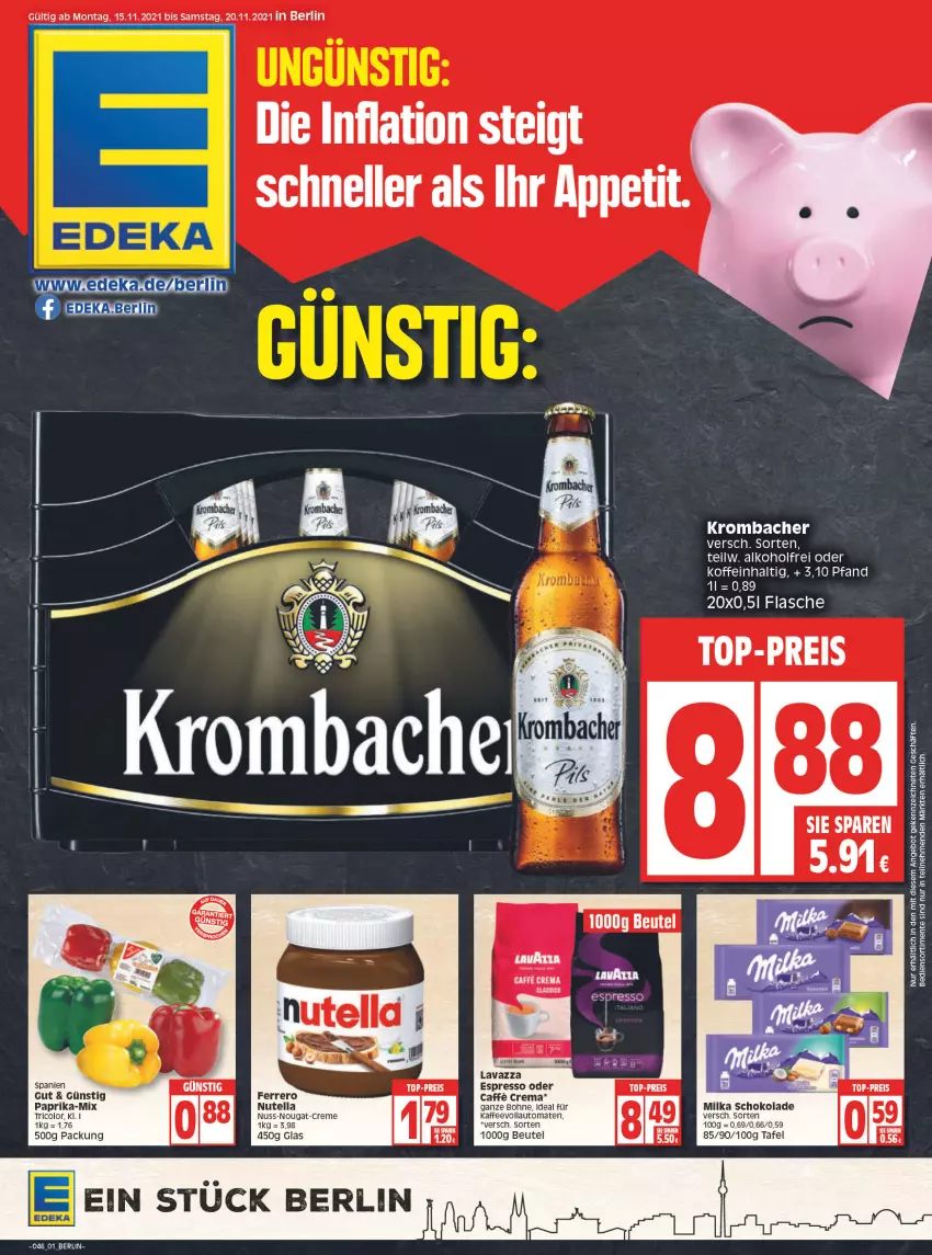 Aktueller Prospekt Edeka - Angebote der Woche - von 15.11 bis 20.11.2021 - strona 1