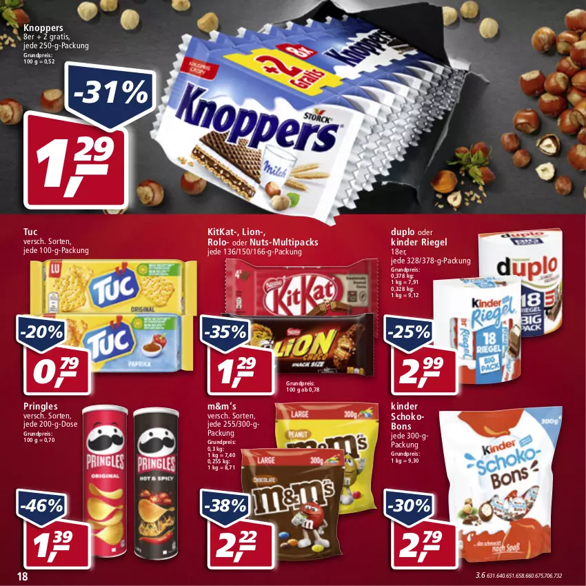 Aktueller Prospekt Real - Real Handzettel - von 24.01 bis 29.01.2022 - strona 18 - produkty: duplo, eis, Kinder, kinder riegel, Kinder Schokobons, kitkat, knoppers, lion, pringles, reis, riegel, ring, schoko, Ti, tuc