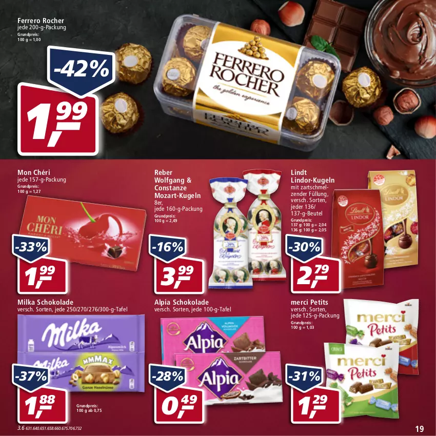 Aktueller Prospekt Real - Real Handzettel - von 24.01 bis 29.01.2022 - strona 19 - produkty: alpia, beutel, eis, ferrero, Ferrero Rocher, Kugel, lindor, lindt, merci, milka, milka schokolade, Mon Chéri, reis, schoko, schokolade, Ti