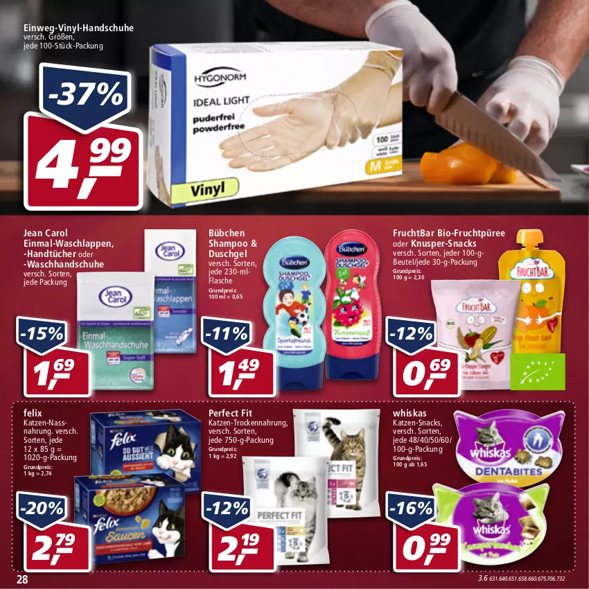 Aktueller Prospekt Real - Real Handzettel - von 24.01 bis 29.01.2022 - strona 28 - produkty: beutel, bio, bübchen, duschgel, eis, felix, flasche, frucht, handschuhe, handtücher, Jean Carol, Nassnahrung, Perfect Fit, püree, reis, schuhe, shampoo, snack, snacks, Trockennahrung, tücher, waschhandschuh, waschlappen, whiskas