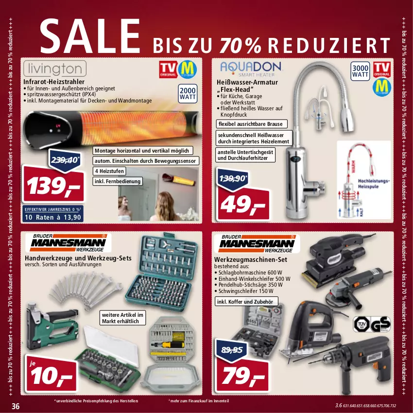 Aktueller Prospekt Real - Real Handzettel - von 24.01 bis 29.01.2022 - strona 36 - produkty: armatur, auto, Bewegungssensor, brause, decke, eis, elle, ente, fernbedienung, koffer, küche, reis, Ria, säge, Schal, schlagbohrmaschine, stichsäge, teller, Ti, tisch, wasser, werkzeug, werkzeuge, Winkelschleifer