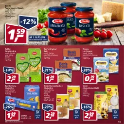 Gazetka promocyjna Real - Real Handzettel - Gazetka - ważna od 29.01 do 29.01.2022 - strona 13 - produkty: barilla, beutel, bio, eis, gin, Gläser, mehl, Meister, pasta, pasta-sauce, reis, sauce, saucen, thomy, thomy les sauces, Ti, Tiere, Zabler