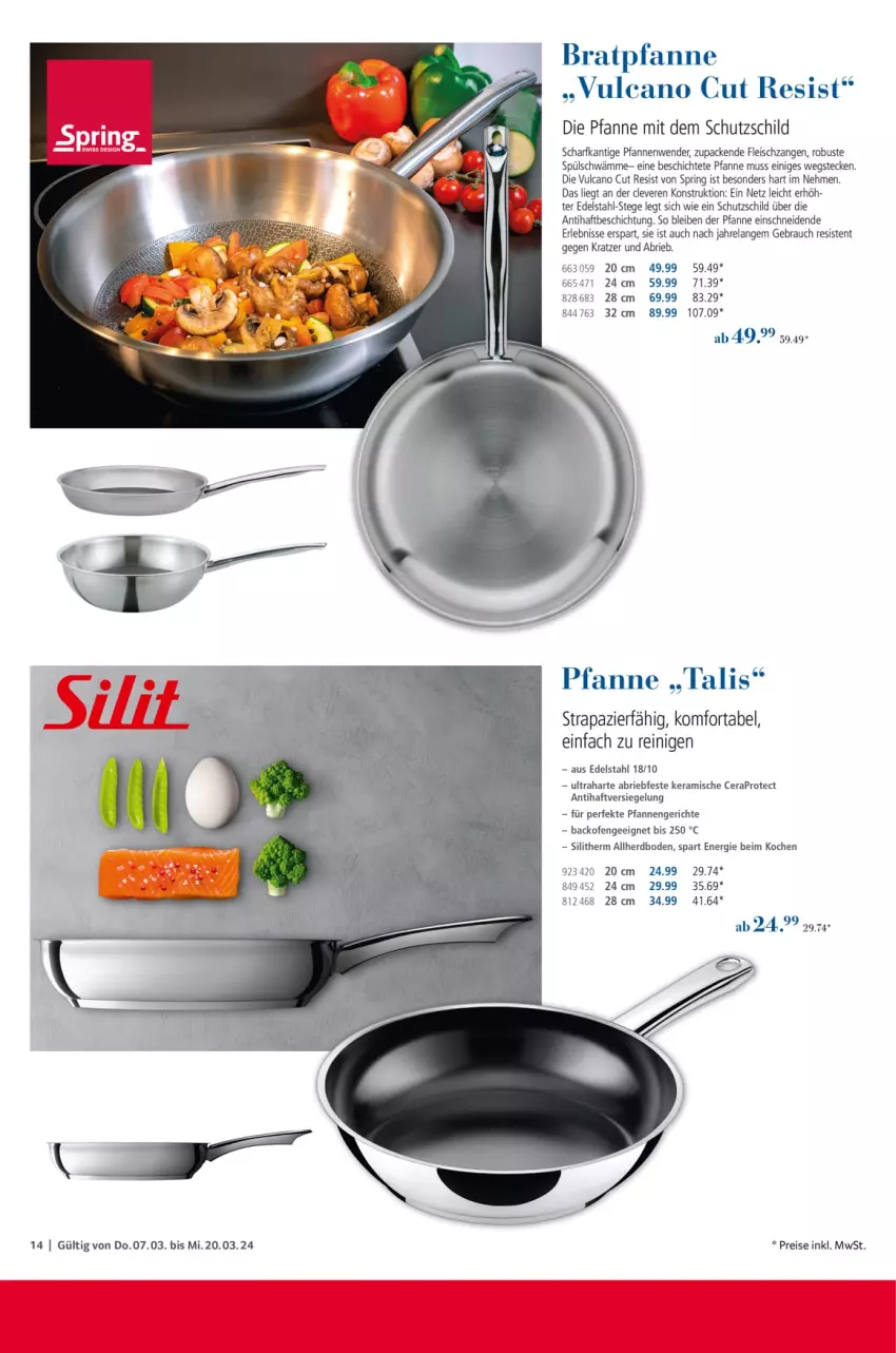 Aktueller Prospekt Selgros - Kochen & Servieren Exklusiv - von 07.03 bis 20.03.2024 - strona 14 - produkty: backofen, bratpfanne, brie, edelstahl, eis, Elan, fleisch, Ofen, pfanne, pfannen, Pfannenwender, Rauch, reis, rel, ring, Schutzschild, Ti, Zangen