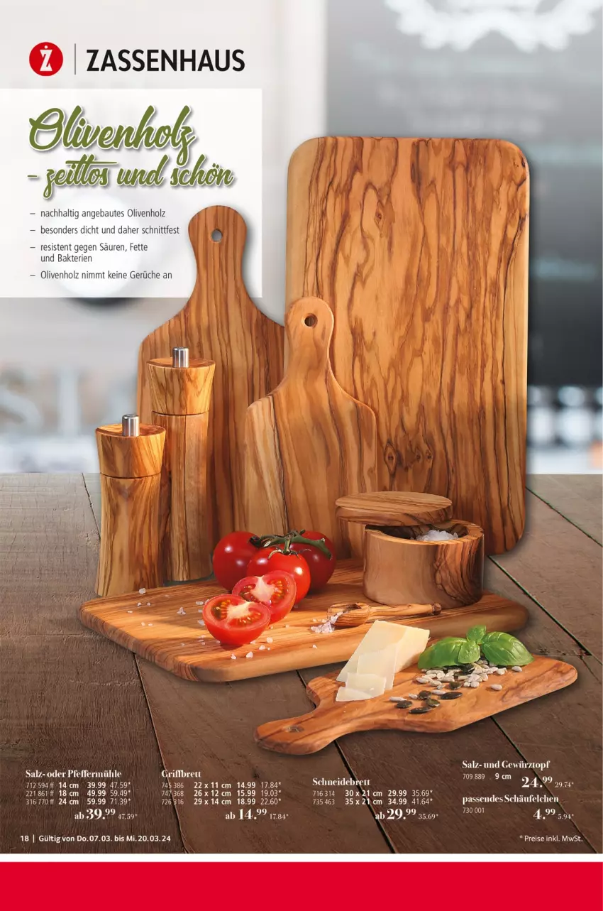 Aktueller Prospekt Selgros - Kochen & Servieren Exklusiv - von 07.03 bis 20.03.2024 - strona 18 - produkty: Bau, eis, gewürz, Holz, olive, oliven, pfeffer, Pfeffermühle, reis, salz, schneidebrett, Ti, topf