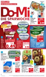 Gazetka promocyjna Kaufland - Gazetka - ważna od 27.07 do 27.07.2022 - strona 2 - produkty: activia, angebot, Becher, bifi, butter, creme, danone, danone activia, dessert, doppelrahmstufe, ehrmann, Ehrmann Grand Dessert, eis, filet, fleisch, Fleischalternative, frischkäse, frischkäsezubereitung, Käse, kerrygold, kerrygold extra, kotelett, langnese, lyoner, magnum, milch, nuggets, philadelphia, purland, rapsöl, reifen, rügenwalder, rügenwalder mühle, saft, salat, salate, salz, Schal, schnitten, schnitzel, schwein, schweine, schweinenacken, soja, Streichzart, Ti, Vegane Fleisch, wein, weine, wurst, Yo, ZTE