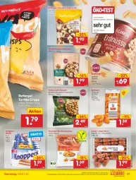 Gazetka promocyjna Netto Marken-Discount - Filial Angebote - Gazetka - ważna od 08.01 do 08.01.2022 - strona 21 - produkty: angebot, aprikose, aprikosen, Berger, bio, Bio-Gemüse, Cashew, chips, cranberry, Datteln, erdnüsse, knoppers, LG, magazin, nuss, pistazien, salz, Schal, Schale, seeberger, Ti, tortilla, ZTE