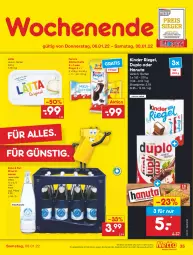 Gazetka promocyjna Netto Marken-Discount - Filial Angebote - Gazetka - ważna od 08.01 do 08.01.2022 - strona 35 - produkty: Alwa, angebot, duplo, eis, ferrero, flasche, glasflasche, hanuta, Kinder, kinder riegel, lätta, milch, Milchschnitte, mineralwasser, pingui, reis, riegel, Ti, Tiere, wasser, ZTE