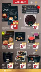 Gazetka promocyjna Aldi Nord - Von Montag - Gazetka - ważna od 16.12 do 16.12.2023 - strona 26 - produkty: aldi, alkohol, bohne, bohnen, butter, Datteln, dessert, Florentiner, gin, kaffee, Kugel, mac, mandel, mandeln, nuss, porridge, Ria, schoko, schokolade, schokoladen, Spezi, Ti, Törtchen, torte, ZTE