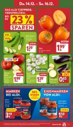 Gazetka promocyjna Aldi Nord - Von Montag - Gazetka - ważna od 16.12 do 16.12.2023 - strona 31 - produkty: aldi, angebot, aubergine, barilla, champignon, champignons, cin, eis, gin, gurke, gurken, Kaki, mini-gurken, pasta, pasta-sauce, reis, sauce, Schal, Schale, Ti, tiefpreis, ZTE