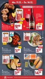 Gazetka promocyjna Aldi Nord - Von Montag - Gazetka - ważna od 16.12 do 16.12.2023 - strona 6 - produkty: aqua, braten, brustfilet, eis, filet, flasche, fleisch, gewürz, gin, grill, gulasch, hackfleisch, Heu, lachs, lachsfilet, merl, merlot, nuss, pute, reis, Ria, rind, rinder, rinderhackfleisch, Rinderroulade, rinderrouladen, rotwein, rouladen, rwe, schinken, schwein, schweine, steak, steaks, Ti, tiefpreis, wein, weine, ZTE