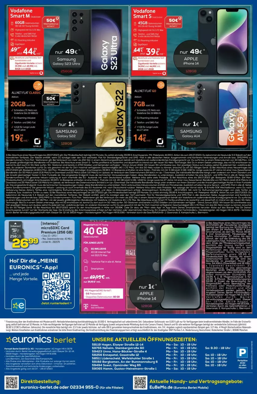 Aktueller Prospekt Euronics - Prospekte - von 26.07 bis 02.08.2023 - strona 11 - produkty: angebot, angebote, Apple, apple iphone, beko, Bose, dessert, eis, elle, Ergee, Handy, hero, iphone, mab, Rauch, reis, rel, Samsung, samsung galaxy, Samsung Galaxy S, Surf, tee, telefon, Ti, uhr, vodafone, wiener