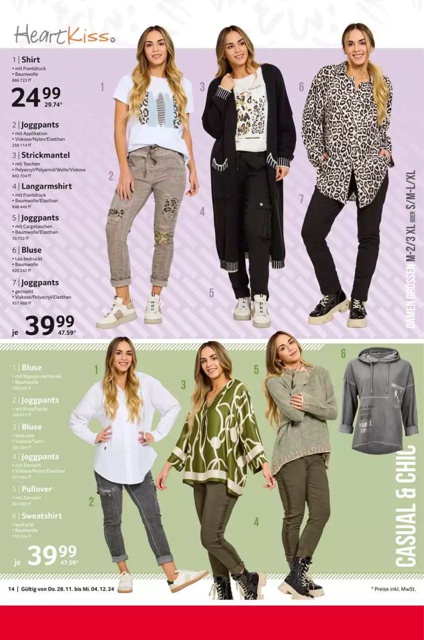 Aktueller Prospekt Selgros - Non Food - von 28.11 bis 04.12.2024 - strona 14 - produkty: Bau, baumwolle, bluse, eis, Langarmshirt, Mantel, Pants, reis, shirt, Tasche, taschen, Ti, wolle