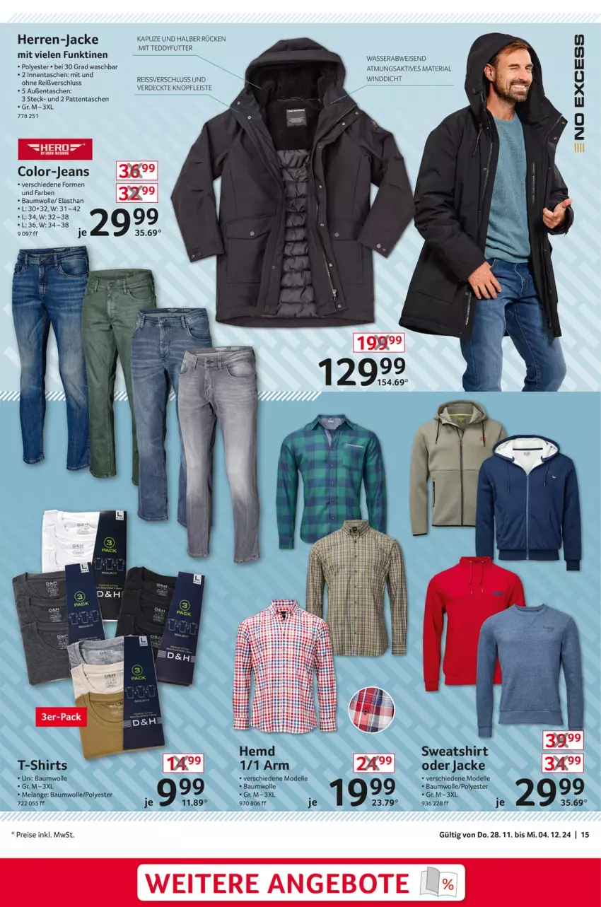 Aktueller Prospekt Selgros - Non Food - von 28.11 bis 04.12.2024 - strona 15 - produkty: Bau, baumwolle, dell, eis, Elan, elle, erde, Jacke, jeans, Mode, reis, reiss, Ria, shirt, shirts, Sweatshirt, T-Shirt, Tasche, taschen, Ti, wasser, wolle