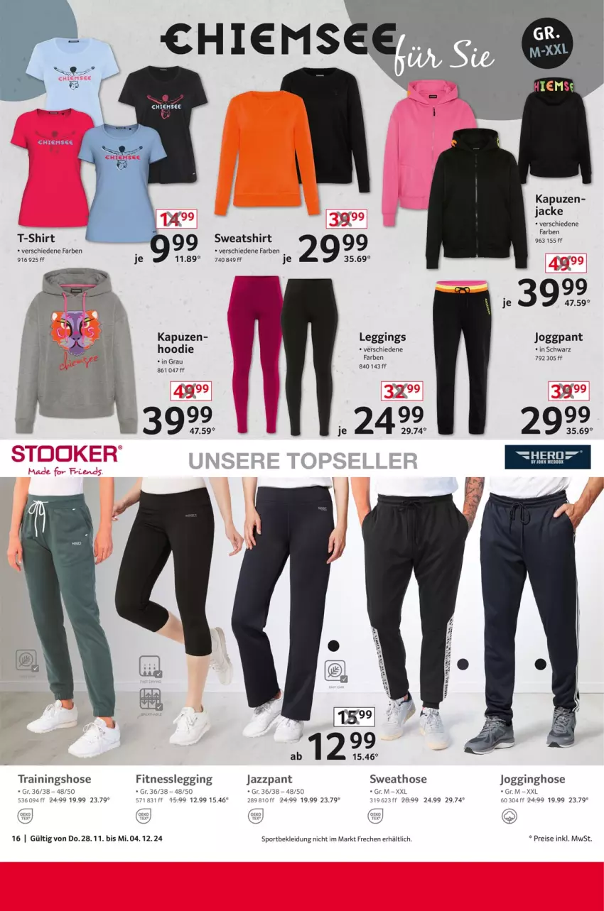 Aktueller Prospekt Selgros - Non Food - von 28.11 bis 04.12.2024 - strona 16 - produkty: eis, gin, hose, Jacke, Jogginghose, kleid, Kleidung, leggings, reis, shirt, Sport, Sweathose, Sweatshirt, T-Shirt, Ti, Trainingshose