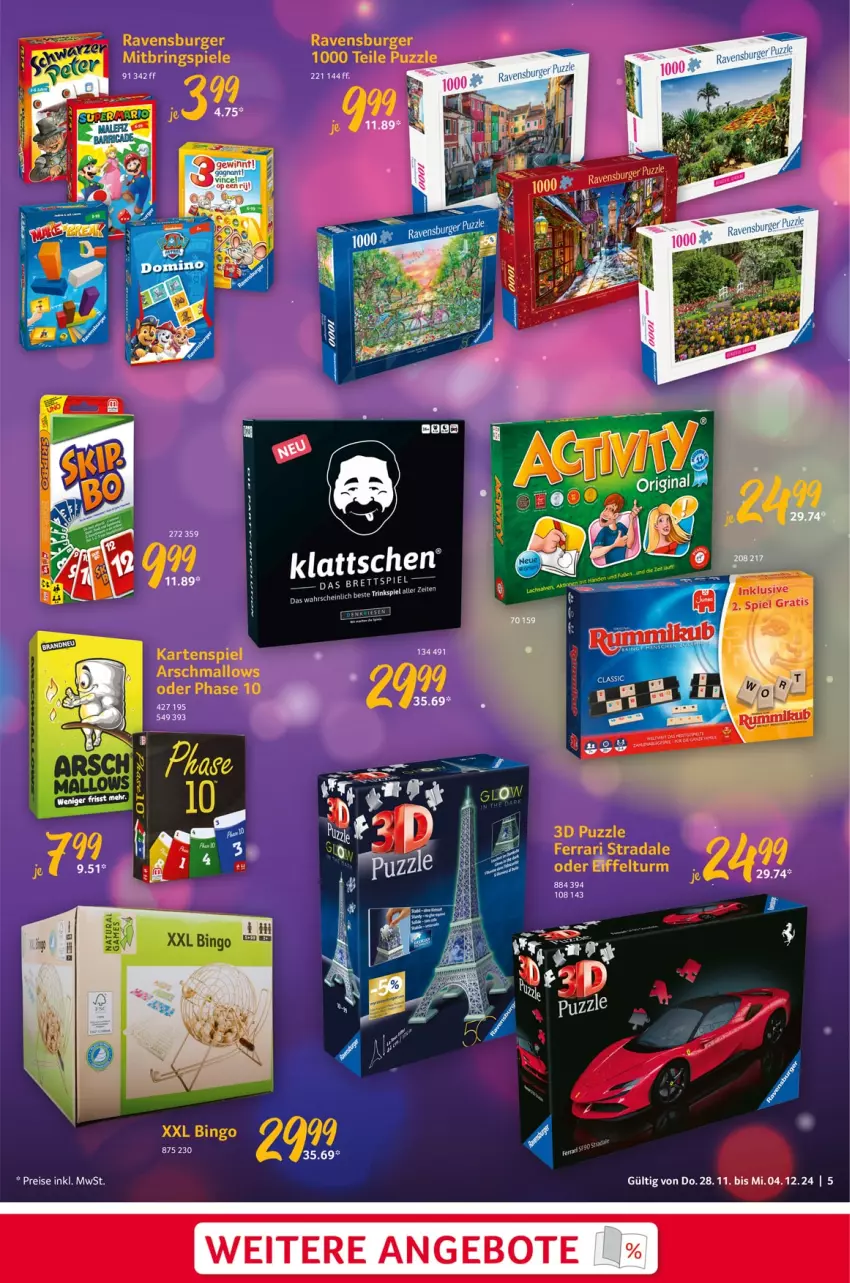 Aktueller Prospekt Selgros - Non Food - von 28.11 bis 04.12.2024 - strona 5 - produkty: angebot, angebote, burger, eis, Kartenspiel, natur, natura, Puzzle, ravensburger, reis, Ti