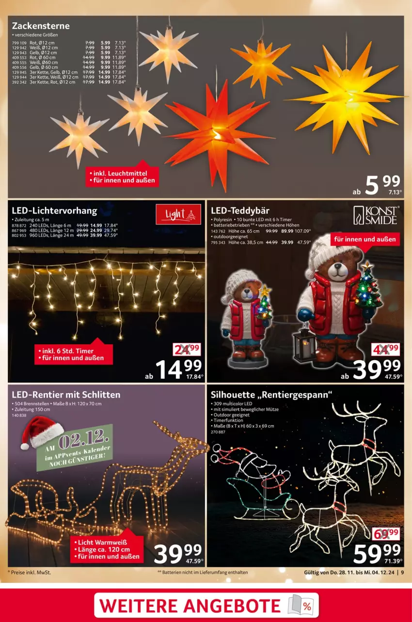 Aktueller Prospekt Selgros - Non Food - von 28.11 bis 04.12.2024 - strona 9 - produkty: angebot, angebote, batterie, batterien, eis, elle, Kette, led-licht, leds, Lichtervorhang, Mütze, reis, rum, Schlitten, sim, Ti, timer