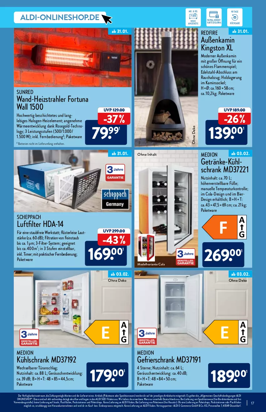 Aktueller Prospekt Aldi Nord - Aldi-Aktuell - von 31.01 bis 05.02.2022 - strona 17 - produkty: aldi, angebot, angebote, aust, batterie, batterien, bier, cola, dell, edelstahl, eis, elle, erde, fernbedienung, gefrierschrank, getränk, getränke, Holz, Kamin, Kingston, kühlschrank, lamm, LG, Liege, medion, Mode, Rauch, Ria, rum, rwe, Schrank, Ti, timer, tisch, WICK