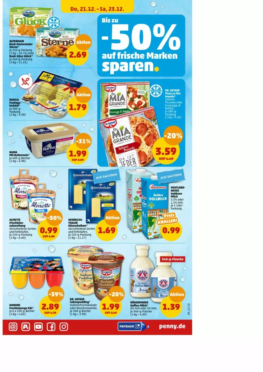 Aktueller Prospekt Penny - Prospekte - von 18.12 bis 23.12.2023 - strona 31 - produkty: Bau, Becher, eis, heinrichsthaler, Käse, käsescheiben, pizza, reis, schoko, schokolade, Ti