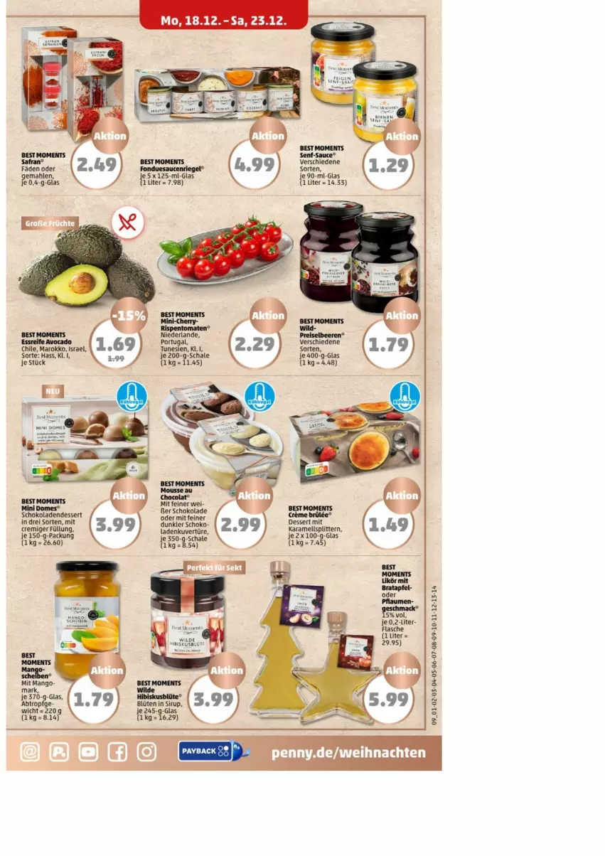 Aktueller Prospekt Penny - Prospekte - von 18.12 bis 23.12.2023 - strona 9 - produkty: Blüte, cola, dessert, rel, sauce, Schal, Schale, schoko, schokolade, schokoladen, senf, sirup, usb, weihnachten