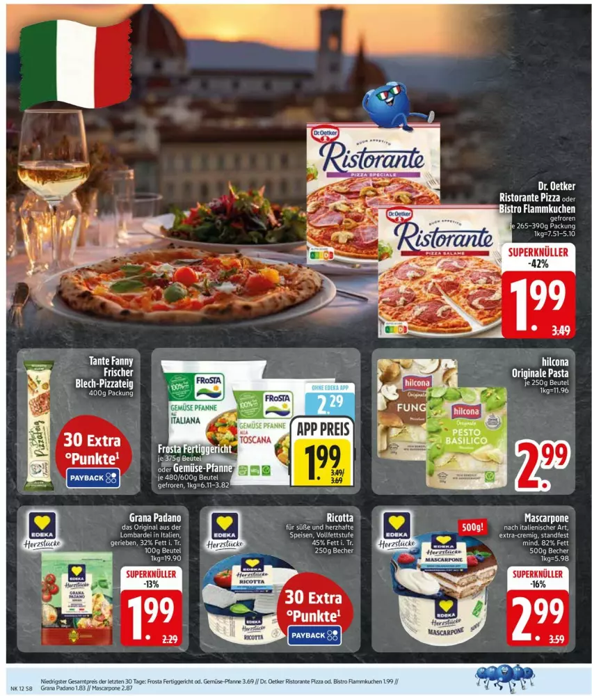 Aktueller Prospekt Edeka - Prospekte - von 16.03 bis 21.03.2026 - strona 8 - produkty: Becher, beutel, Dr. Oetker, erde, flammkuchen, gemüse-pfanne, gin, grana, grana padano, kuchen, lamm, mascarpone, padano, pasta, pfanne, pizza, Rana, ricotta, ristorante, ristorante pizza, tante fanny
