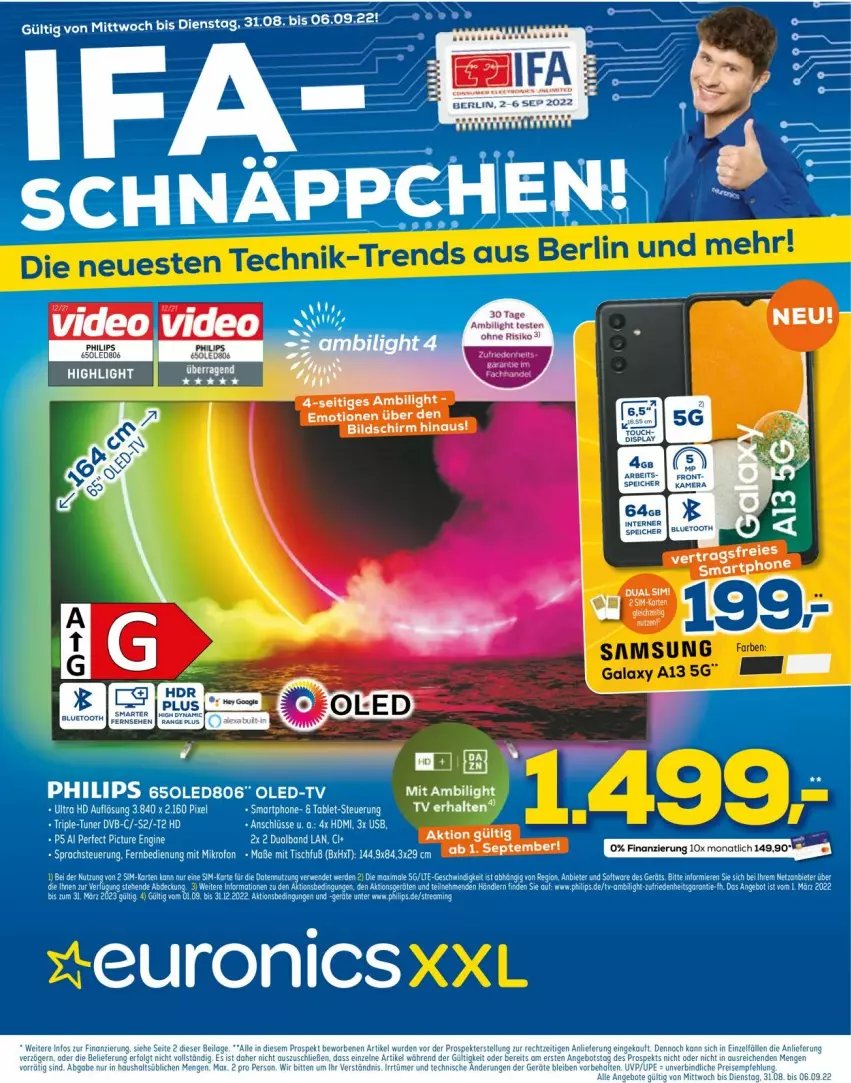 Aktueller Prospekt Euronics - Prospekte - von 31.08 bis 07.09.2022 - strona 1 - produkty: Ti